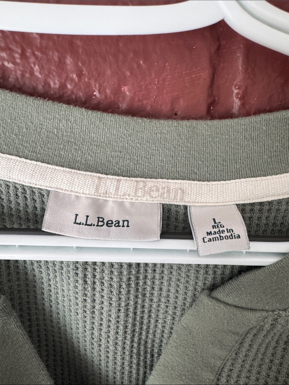 L.L.Bean Sage Green Waffle Knit Long Sleeve Loungewear Set Large - Picture 2 of 12